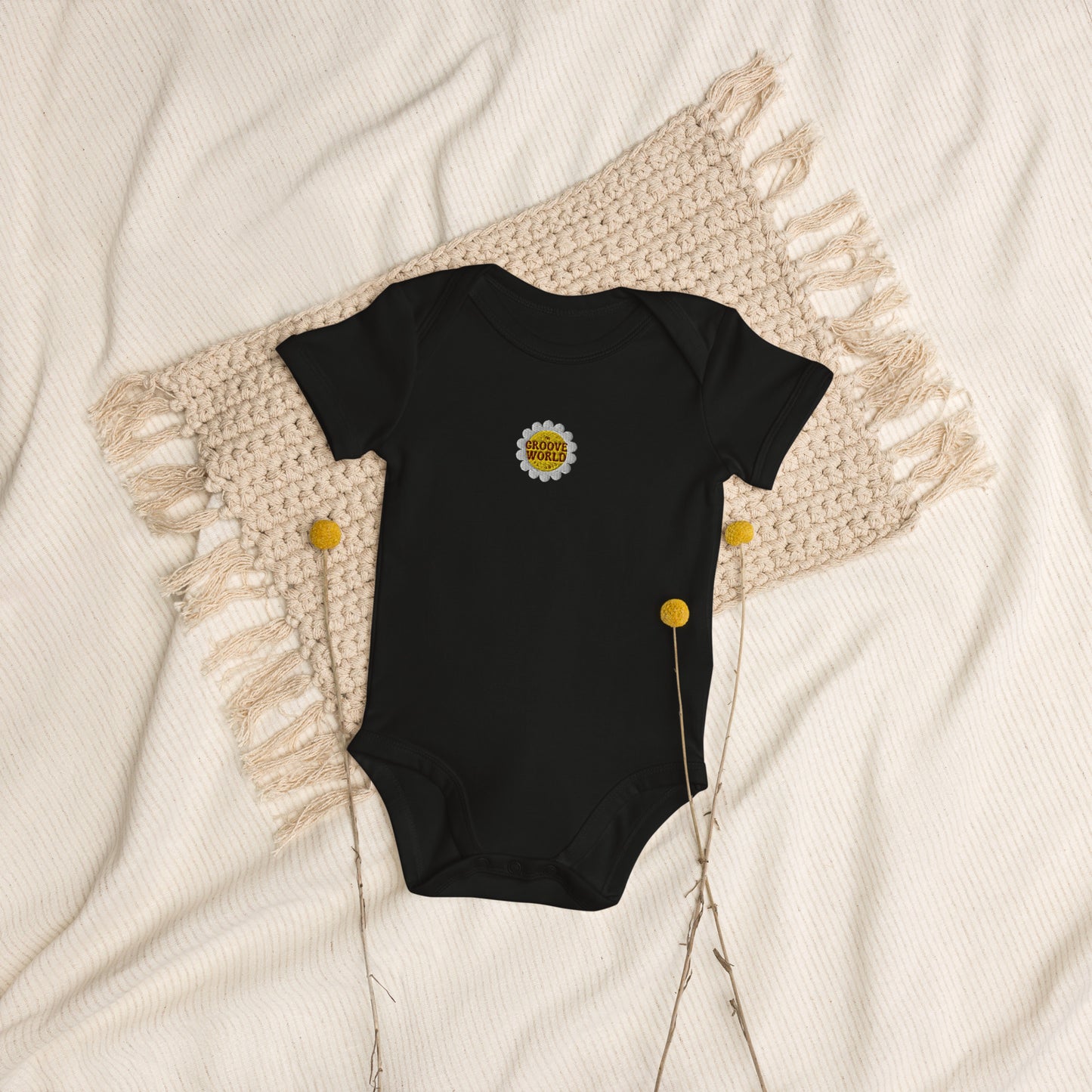 The Groove Worlds Organic cotton baby bodysuit
